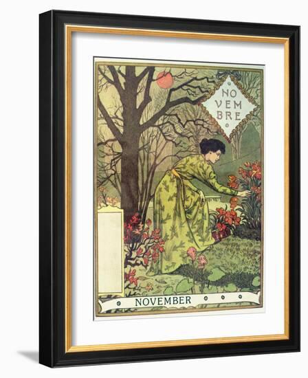 November-Eugene Grasset-Framed Giclee Print