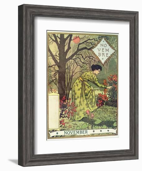 November-Eugene Grasset-Framed Giclee Print