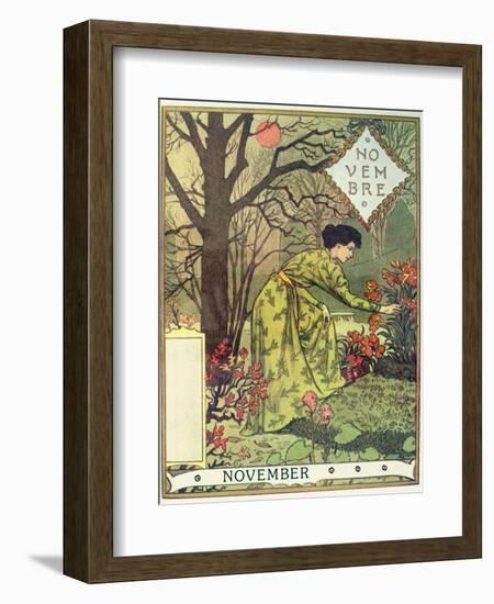 November-Eugene Grasset-Framed Giclee Print