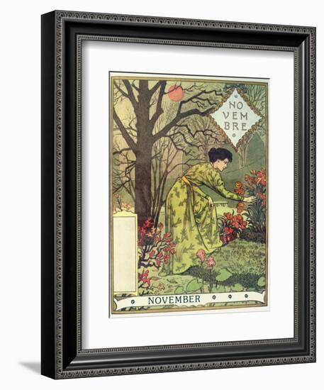 November-Eugene Grasset-Framed Giclee Print