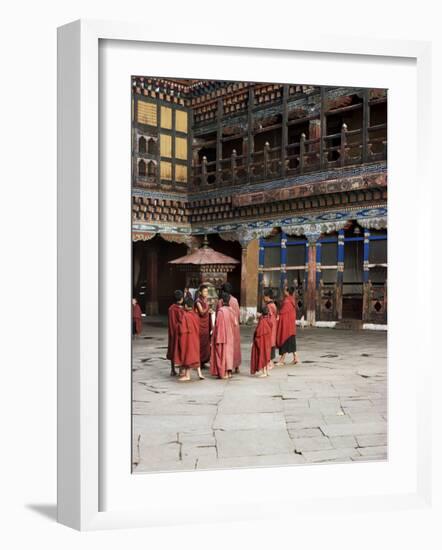 Novice Monks in Rimpong Dzong (Monastery), Paro, Bhutan-Sybil Sassoon-Framed Photographic Print
