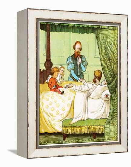 Now, Brother, Said the Dying Man, Look to My Children Deare , Illustration from Babes in the Wood,-Randolph Caldecott-Framed Premier Image Canvas