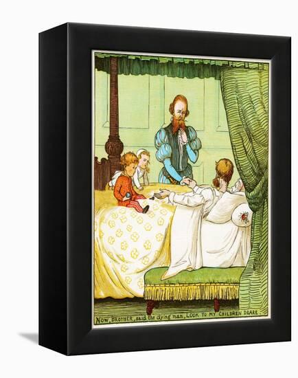 Now, Brother, Said the Dying Man, Look to My Children Deare , Illustration from Babes in the Wood,-Randolph Caldecott-Framed Premier Image Canvas