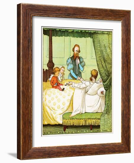 Now, Brother, Said the Dying Man, Look to My Children Deare , Illustration from Babes in the Wood,-Randolph Caldecott-Framed Giclee Print