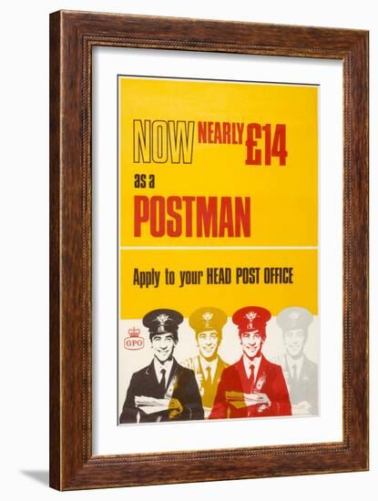 Now Nearly £14 as a Postman-null-Framed Art Print