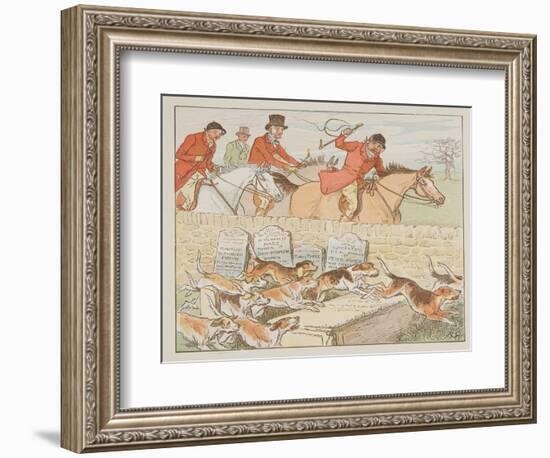 Now the Parson Had a Pair to Wed as the Hounds Came into View ?, from the Hey Diddle Diddle Picture-Randolph Caldecott-Framed Giclee Print