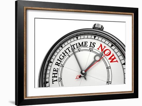 Now The Right Time Concept Clock-donskarpo-Framed Art Print