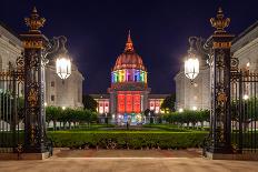 San Francisco City Hall in Rainbow Colors-nstanev-Framed Premier Image Canvas