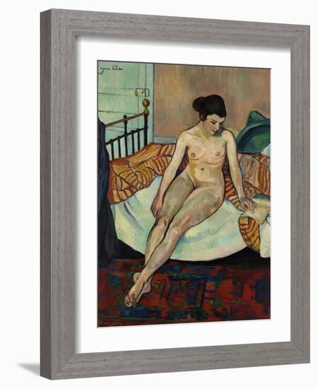 Nu à la couverture rayée-Suzanne Valadon-Framed Giclee Print