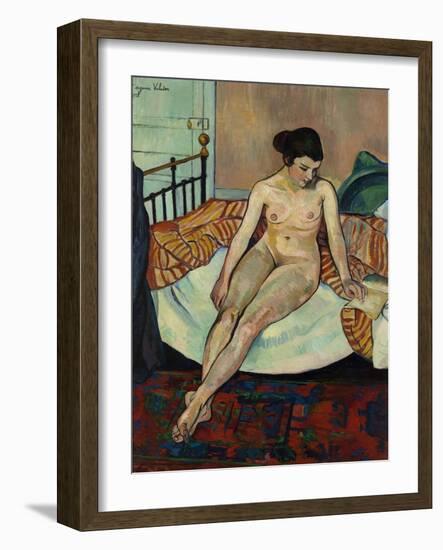 Nu à la couverture rayée-Suzanne Valadon-Framed Giclee Print