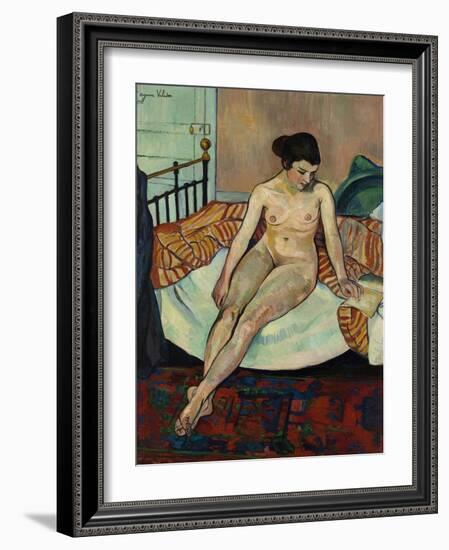 Nu à la couverture rayée-Suzanne Valadon-Framed Giclee Print