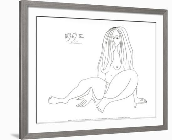 Nu Assis, c.1969-Pablo Picasso-Framed Serigraph