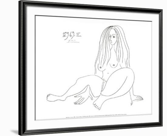 Nu Assis, c.1969-Pablo Picasso-Framed Serigraph