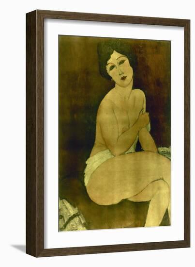 Nu assis sur un divan-Amedeo Modigliani-Framed Giclee Print
