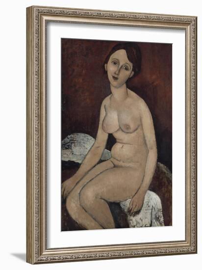 Nu assis-Amedeo Modigliani-Framed Giclee Print