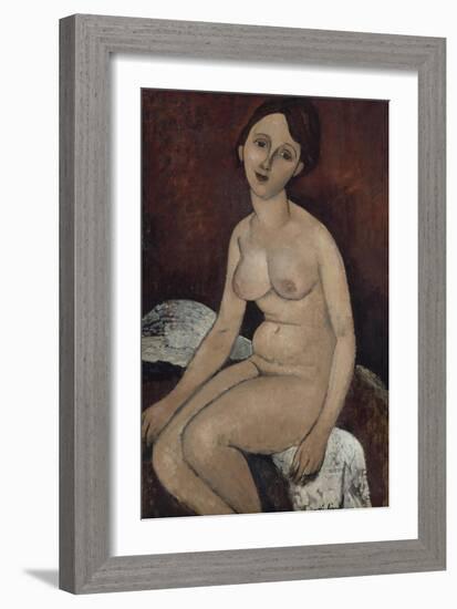 Nu assis-Amedeo Modigliani-Framed Giclee Print