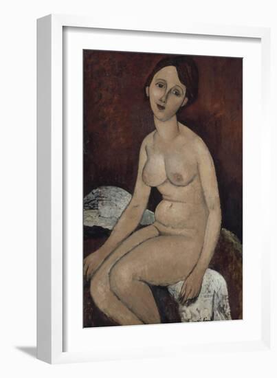 Nu assis-Amedeo Modigliani-Framed Giclee Print