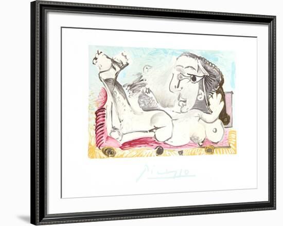 Nu Couche l'oiseau-Pablo Picasso-Framed Collectable Print