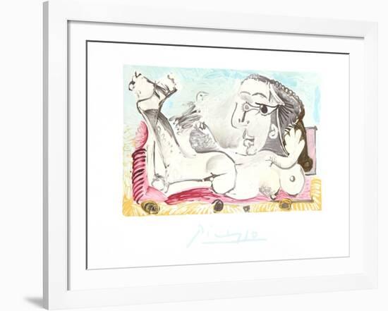 Nu Couche l'oiseau-Pablo Picasso-Framed Collectable Print