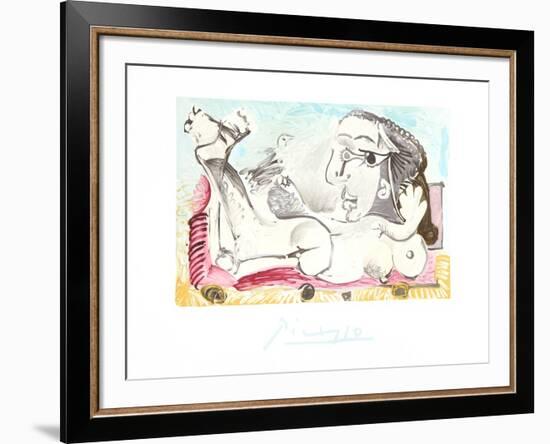 Nu Couche l'oiseau-Pablo Picasso-Framed Collectable Print
