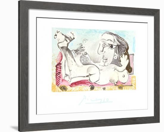 Nu Couche l'oiseau-Pablo Picasso-Framed Collectable Print