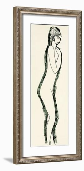 Nu de Profile-Amedeo Modigliani-Framed Serigraph