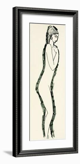 Nu de Profile-Amedeo Modigliani-Framed Serigraph
