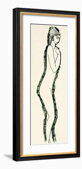 Nu de Profile-Amedeo Modigliani-Framed Serigraph