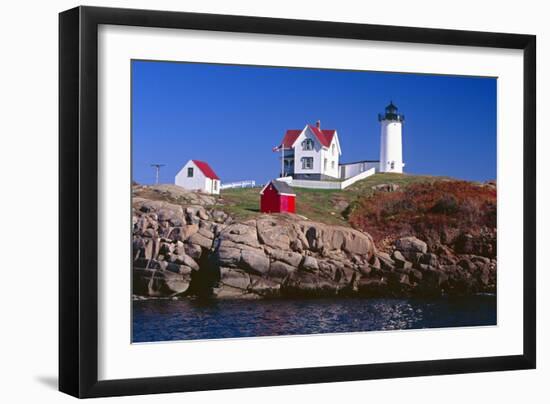 Nubble Lighthouse York Maine-George Oze-Framed Photographic Print