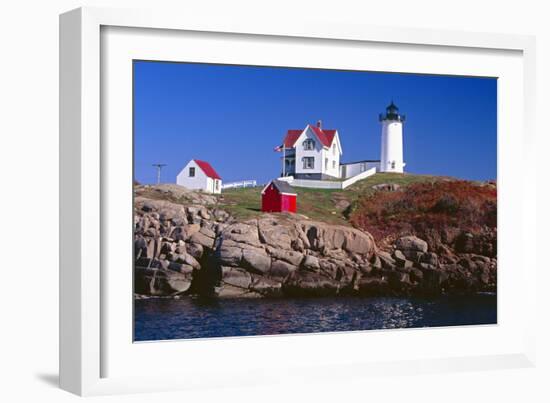 Nubble Lighthouse York Maine-George Oze-Framed Photographic Print