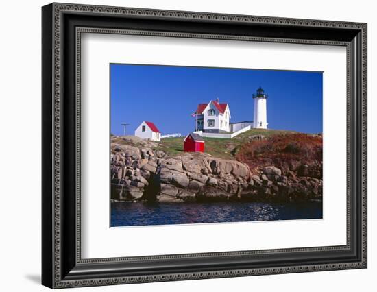 Nubble Lighthouse York Maine-George Oze-Framed Photographic Print