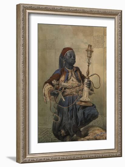 Nubian with a Waterpipe, 1862-Mihály Zichy-Framed Giclee Print