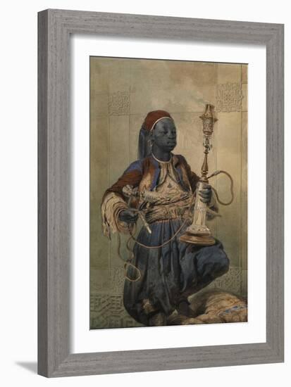 Nubian with a Waterpipe, 1862-Mihály Zichy-Framed Giclee Print