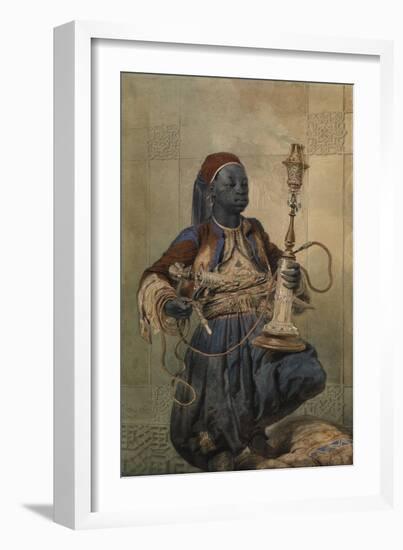 Nubian with a Waterpipe, 1862-Mihály Zichy-Framed Giclee Print