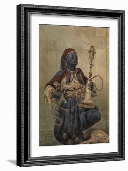 Nubian with a Waterpipe, 1862-Mihály Zichy-Framed Giclee Print