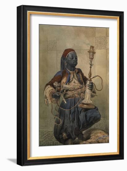 Nubian with a Waterpipe, 1862-Mihály Zichy-Framed Giclee Print