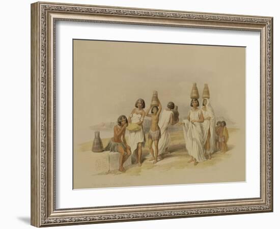 Nubian Women at Kortie on the Nile, from "Egypt and Nubia," Vol.1-David Roberts-Framed Giclee Print