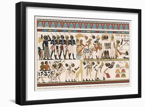 Nubians from the South Bring Tribute to the Egyptian Pharaoh-null-Framed Art Print