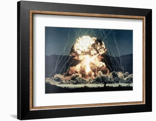 Nuclear Explosion Met in Nevada Desert-null-Framed Photographic Print