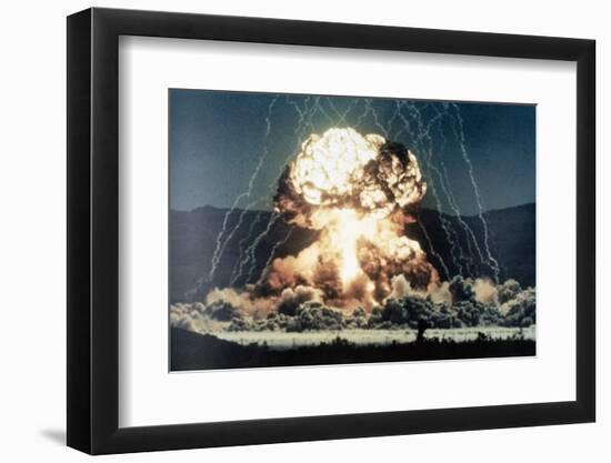 Nuclear Explosion Met in Nevada Desert-null-Framed Photographic Print