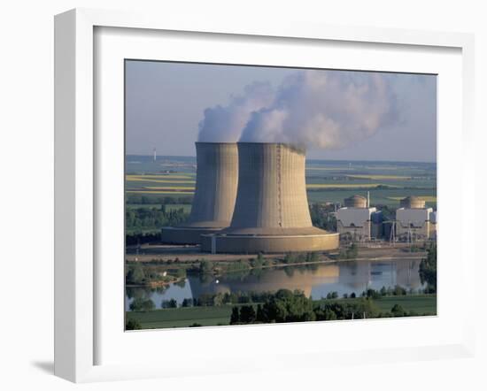 Nuclear Power Station of Saint Laurent-Des-Eaux, Pays De Loire, Loire Valley, France-Bruno Barbier-Framed Photographic Print