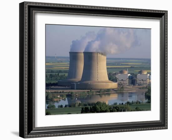 Nuclear Power Station of Saint Laurent-Des-Eaux, Pays De Loire, Loire Valley, France-Bruno Barbier-Framed Photographic Print