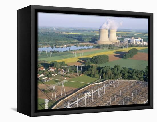 Nuclear Power Station of Saint Laurent-Des-Eaux, Pays De Loire, Loire Valley, France-Bruno Barbier-Framed Premier Image Canvas