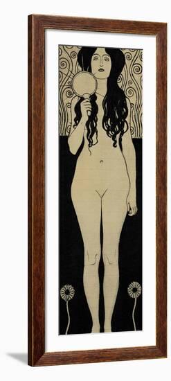 Nuda Veritas (Naked Truth), Inscribed Truth is Fire and to Speak Truth is Shining and Burning-Gustav Klimt-Framed Giclee Print