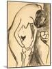 Nude, 1909 (Charcoal & Charcoal Wash on Paper)-Ernst Ludwig Kirchner-Mounted Giclee Print