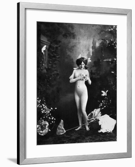 Nude And Butterflies, C1900-null-Framed Photographic Print