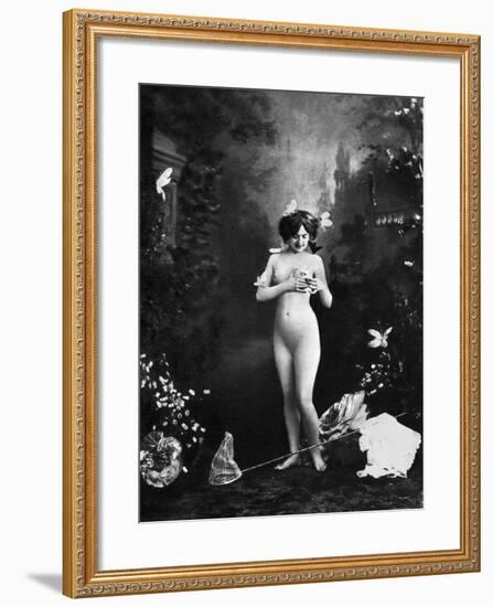 Nude And Butterflies, C1900-null-Framed Photographic Print