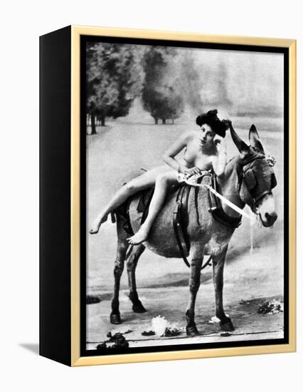 Nude And Donkey, C1900-null-Framed Premier Image Canvas