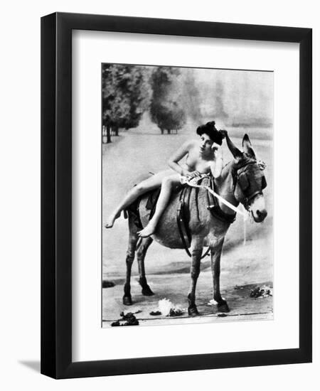 Nude And Donkey, C1900-null-Framed Photographic Print