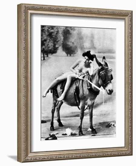 Nude And Donkey, C1900-null-Framed Photographic Print